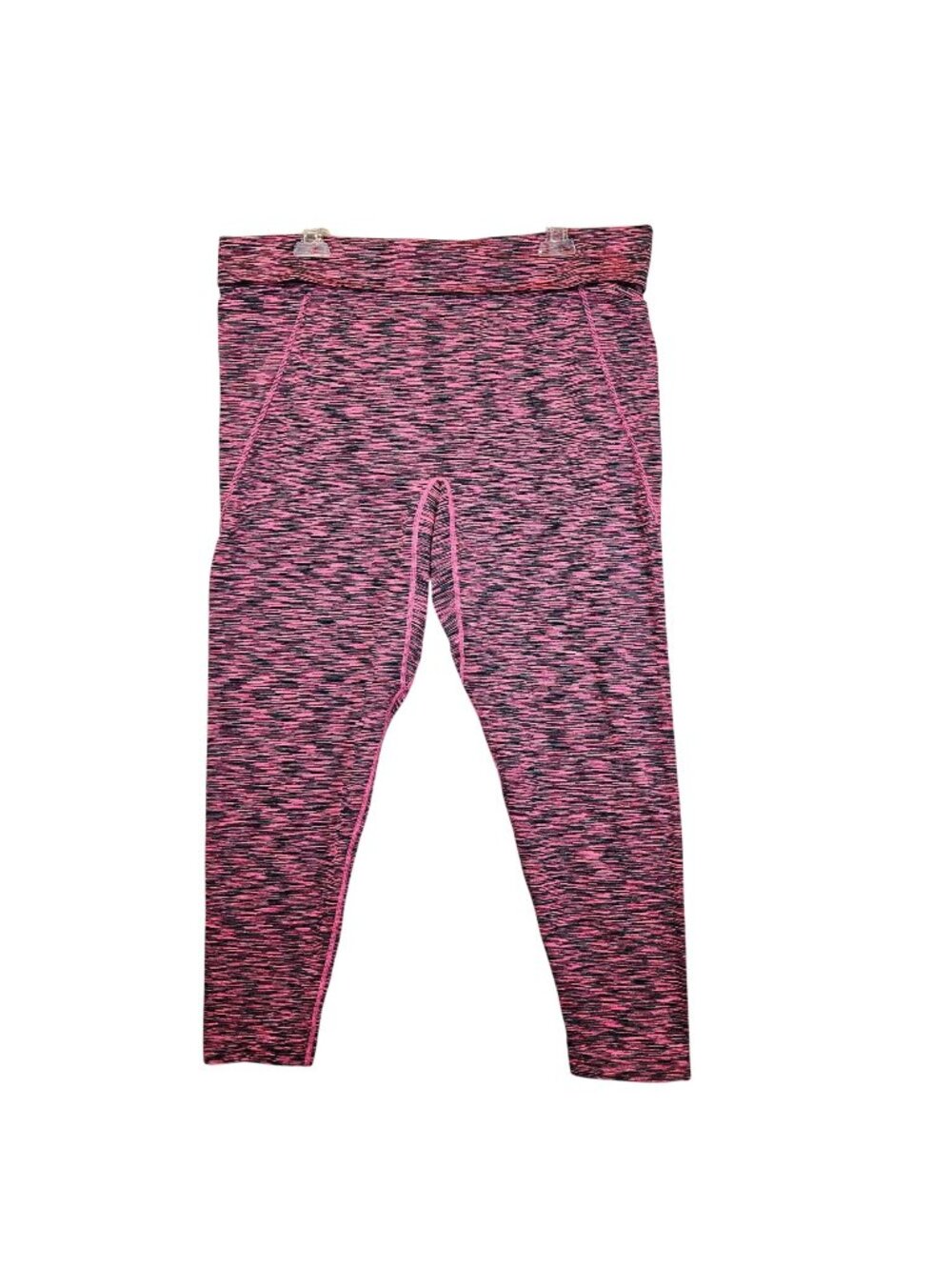 Livi Active Womens 24/26 Space-Dye Leggings Black Pink pockets Athleisure gym